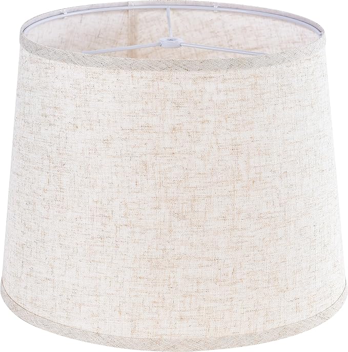 GO&SO Large Oatmeal Linen Drum Lamp Shade by GOSO