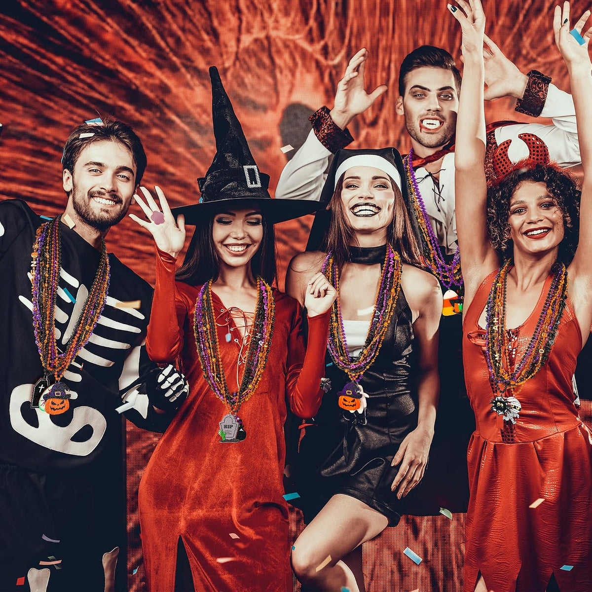 100PCS Halloween Necklaces Accessories, 24 Kinds Beads Party Favors Bulk