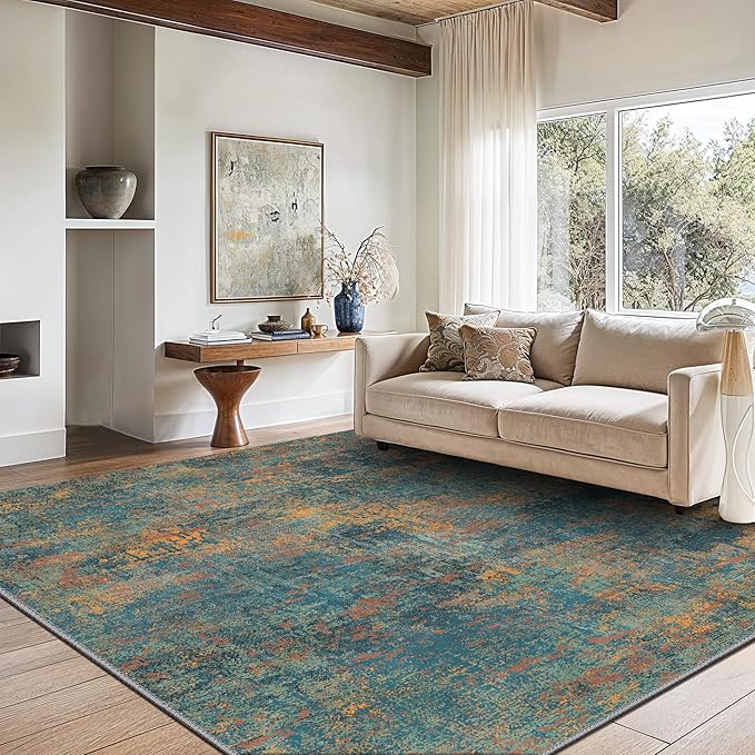GENIMO Washable Area Rugs for Living Room, 10x14 Vintage Non Slip Rugs - Image 2