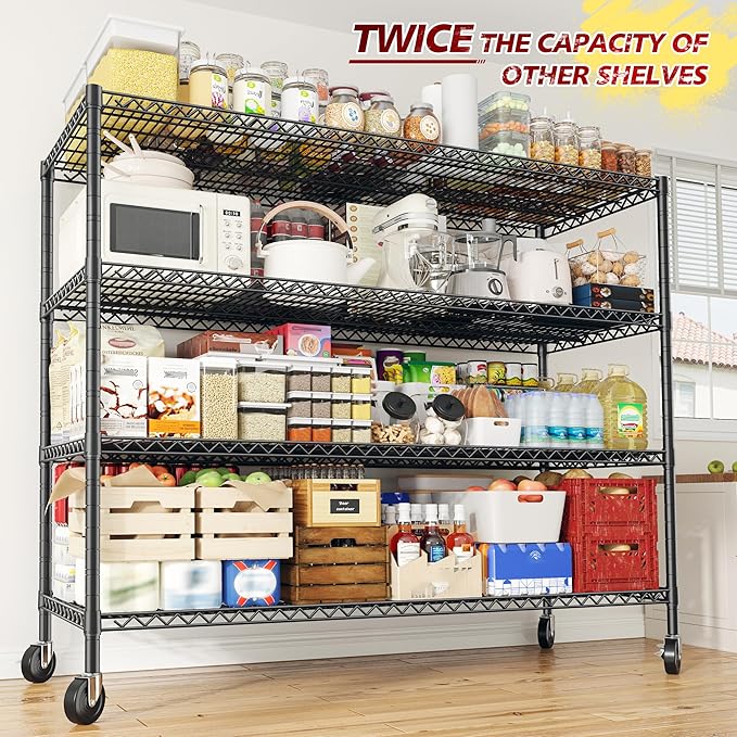REIBII 75.6" H Storage Shelves Metal Shelving Unit - Image 9