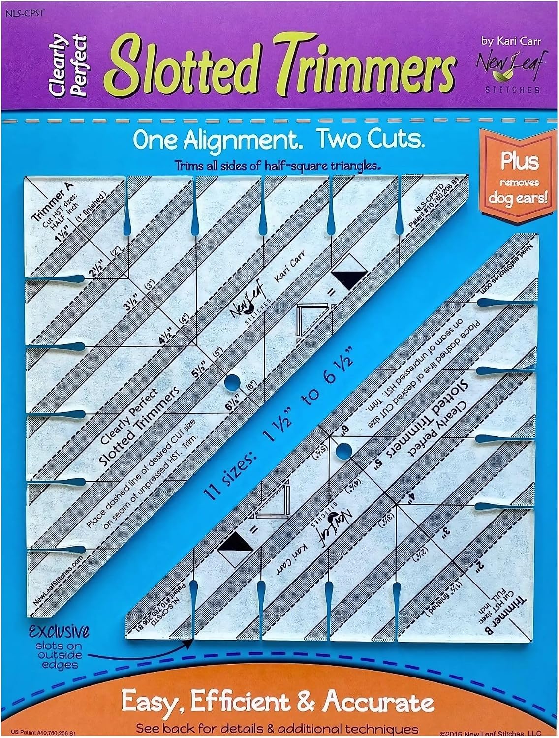 New Leaf Stitches Clearly Perfect Slotted Trimmer — Acrylic Quilting Ruler fo...