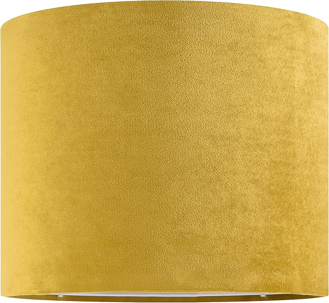 Yellow Velvet Drum Lamp Shade Medium Lampshade 13``Top×13``Bottom×10``High - Image 5