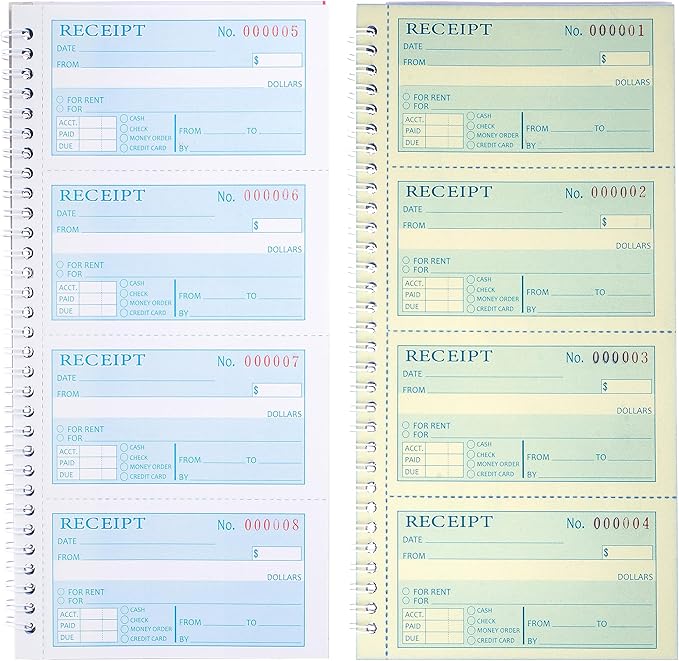 Receipt Book with Carbon Copies, Money and Rent Receipt Book, 2-Part Carbonless - Image 2