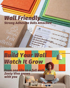 Felt Wall Tiles Bulletin Boards, Colorful Square Modular Design, Removable Cork - Image 7