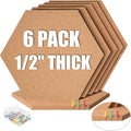 SUNGIFT Hexagon Cork Board Tiles Self Adhesive 6 Pack by SUNGIFT