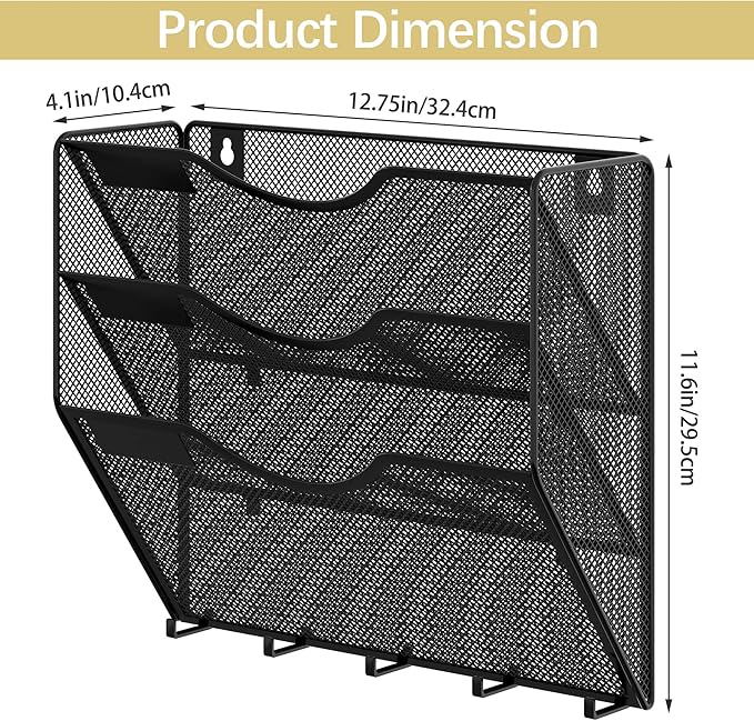 EasyPAG 3 Pocket Mesh Wall File Organizer - Image 4