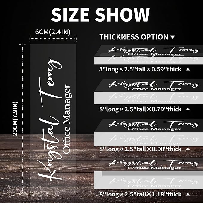 Personalized Name Plate for Desks, Custom Desk Name Plates, Acrylic Name Plate - Image 5