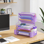 simple trending 7 tier desk file organizer, letter, package contents
