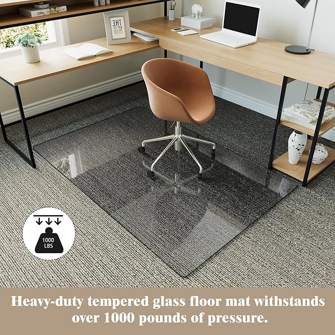 Koonmi Tempered Glass Chair Mat - Image 3