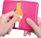 Wisdompro Business Card Holder, 2-Sided PU Leather Folio Name Card Holder - Image 4