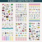 bloom daily planners Vintage Teacher Planner Stickers - School Themed Planning Stickers for Teachers, Educators, Homeschoolers - 6 Sheets/430 Stickers