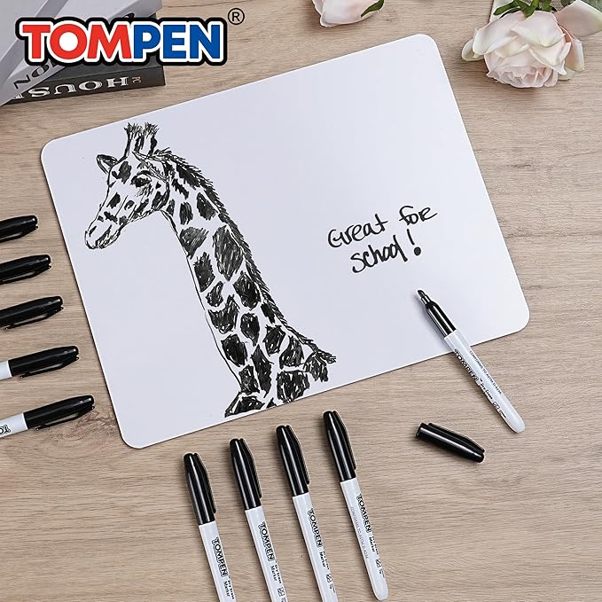 TOMPEN Dry Erase Markers Black, 160 Bulk Pack Chisel Tip, Low Odor Quick-Drying - Image 7