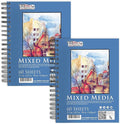 U.S. Art Supply 5.5"x8.5" Mixed Media Sketchbook, 2 Pack, 98 lb by USArtSupply