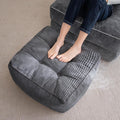 higogogo square stuffed pouf ottoman, corduroy poufs with, main product view