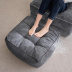 higogogo square stuffed pouf ottoman, corduroy poufs with, main product view