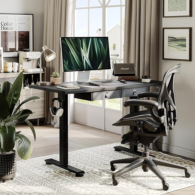 Agilestic Standing Desk with 2 Drawers, Adjustable Height Electric Desk with - Image 2