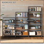 4NM No Assembly 5 Tiers Folding Bookshelf Storage Shelves Vintage Bookcase - Image 5