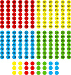 3840 PCs Garage Sale Flea Market Prepriced Pricing Stickers in Bright Colors (Yellow/Red/Green/Cyan), 3/4"in Diameter