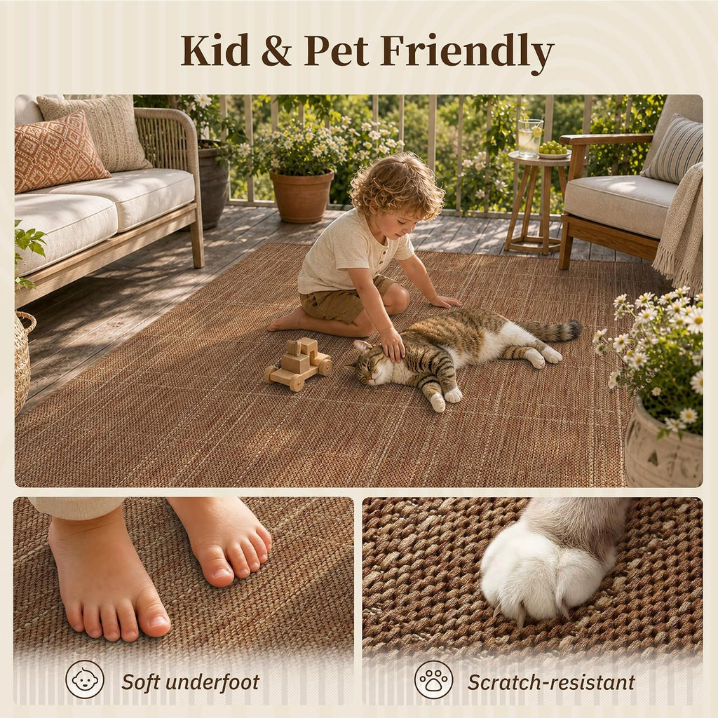 padoor-2x6 ft indoor outdoor runner rugs for entryway, front angle view