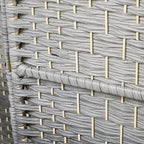 HOMCOM 4 Panel Room Divider, Hand-Woven Freestanding Wood Partition - Image 6