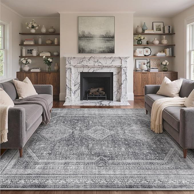 GENIMO 5x7 Area Rugs for Living Room, Machine Washable Non Slip Rugs, Low Pile - Image 3