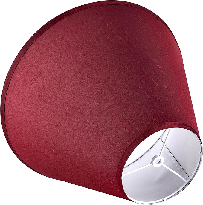 GO&SO 2Pcs Large Lamp Shades Burgundy Fabric Lampshade, 6.5" Top x 16.3" Bottom - Image 5