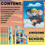 Naruto Stationery Set with Colouring Pencils Tin Pencil Case Childrens - Image 6