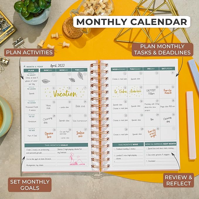 Clever Fox Planner 2nd Edition Spiral – Colorful Weekly & Monthly Goal Planner - Image 4