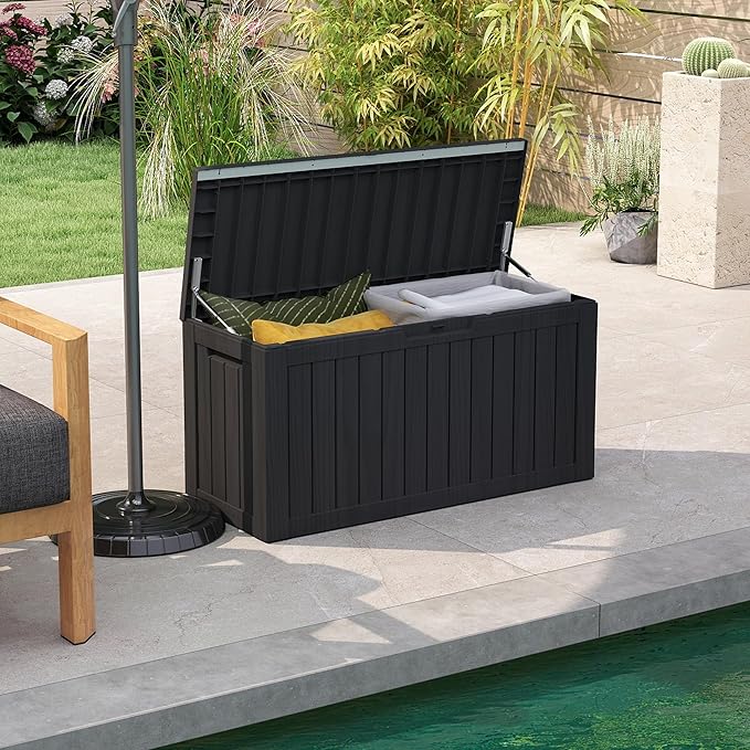 Yardgrace 80 Gallon Outdoor Storage Box Waterproof, Resin Deck Boxes - Image 6