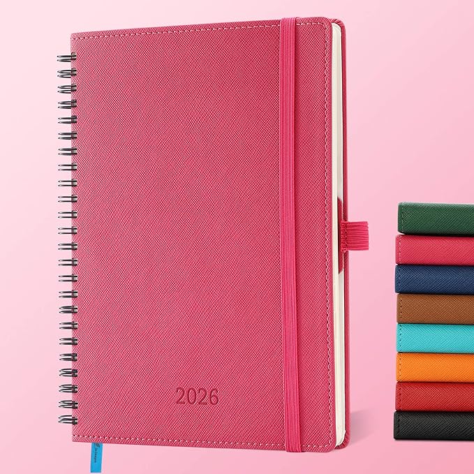 IN-LUXPRO Planner 2026 Daily Weekly and Monthly, 12 Months Spiral Bound by IN-LUXPRO