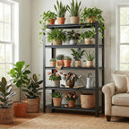 lauxery 5-tier heavy duty storage shelves with lockable shown in use
