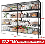 REIBII 5-Tier Heavy Duty Metal Wire Shelves, Industrial Style, 61.7"W x 72.4"H - Image 2