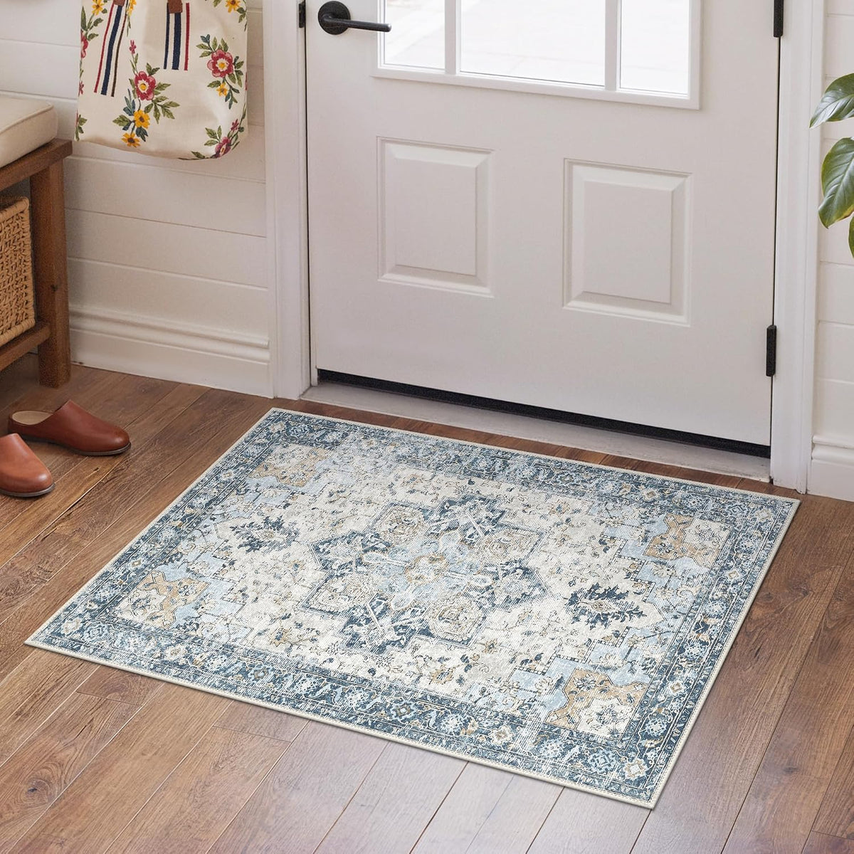 GENIMO Area Rug 2x3 Doormat, Machine Washable Low Pile Vintage Rugs, Small