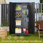 storage cabinet 61" h, metal outdoor sheds with, package contents