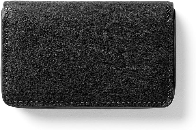 Leatherology Premium Black Oil Business Card Case, Magnetic Closure ID Holder by Leatherology