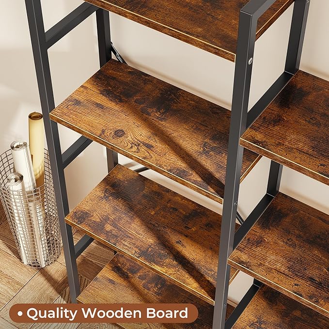 SUPERJARE Triple 6 Tier Bookshelf, Bookcase - Image 4