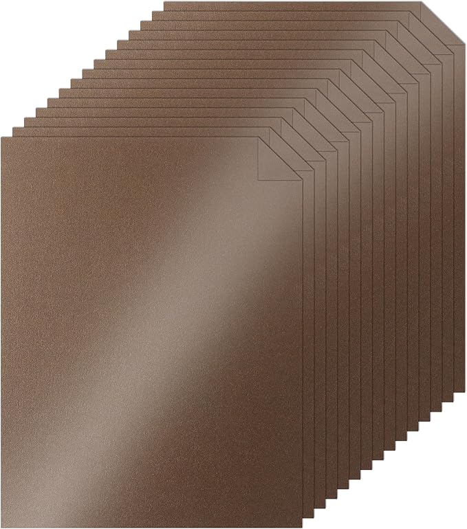 Silunkia 40 Sheets Coffee Shimmer Cardstock 8.5 x 11 Crafts Paper, 75lb Thick by Silunkia