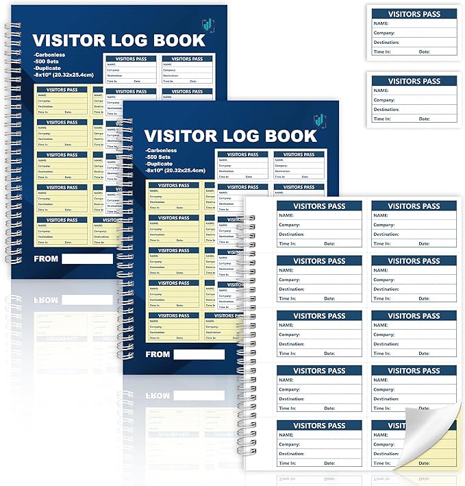 3 Pack of 1500 Visitor Badges Registry Log by Unknown