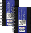 U.S. Art Supply 5.5" x 8.5" Premium Hardbound Sketch Book, 2 Pack, 80 Sheets by USArtSupply