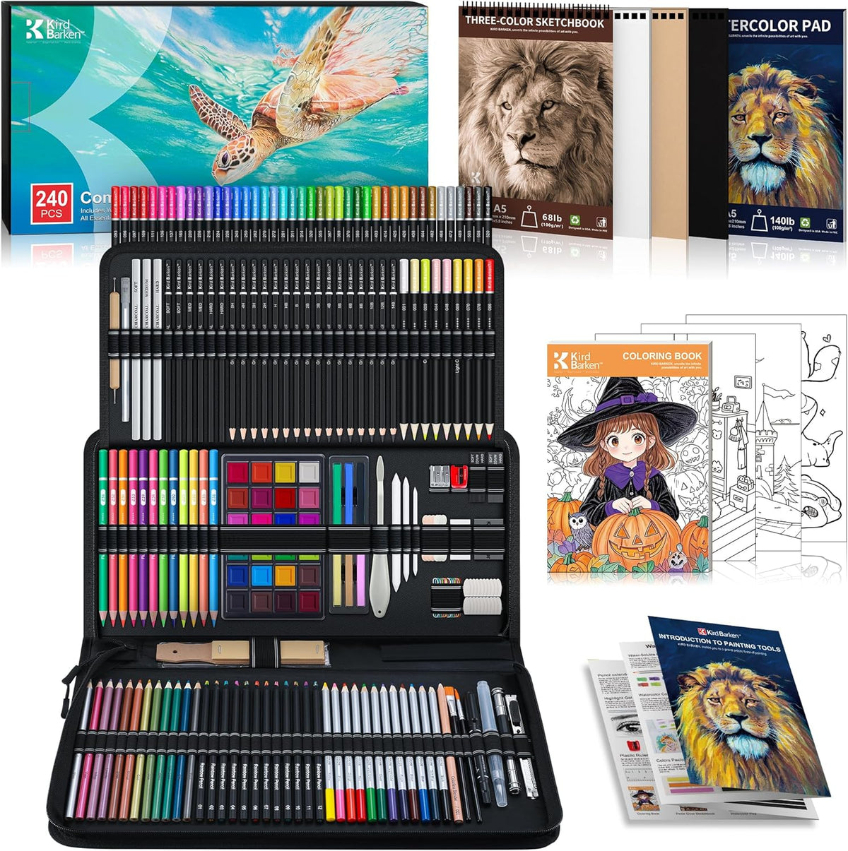 artists art supplies - drawing kit with 3, main product view