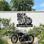 Custom US Flag Motorcycle Metal Signs Personalized Biker Name Sign Custom - Image 5