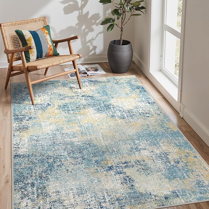 GENIMO Washable Area Rugs for Living Room, 8x10 Modern Non Slip Rugs, Low Pile - Image 2