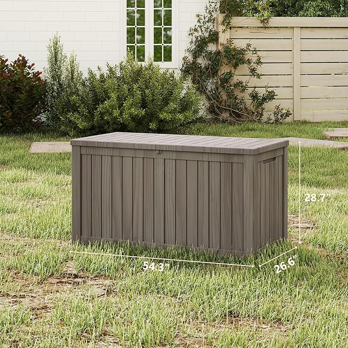 Yardgrace 180 Gallon Outdoor Storage Box Waterproof, Resin Deck Boxes - Image 3