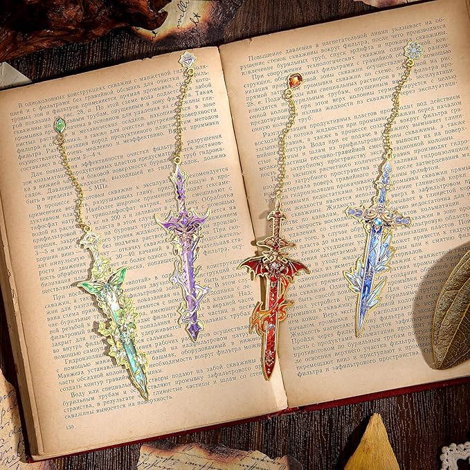 4pcs Fantasy Sword Bookmarks for Books, Planners - Image 9