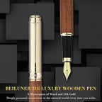 BEILUNER 316 Fountain Pen, Stunning Luxury Rosewood, 24K Gilded Nib, Gorgeous - Image 2
