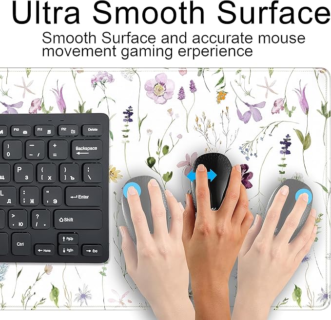 Cute Flower Mouse Pad Aesthetic Desk Mat Plants Large Extended Gaming Mousepad - Image 5