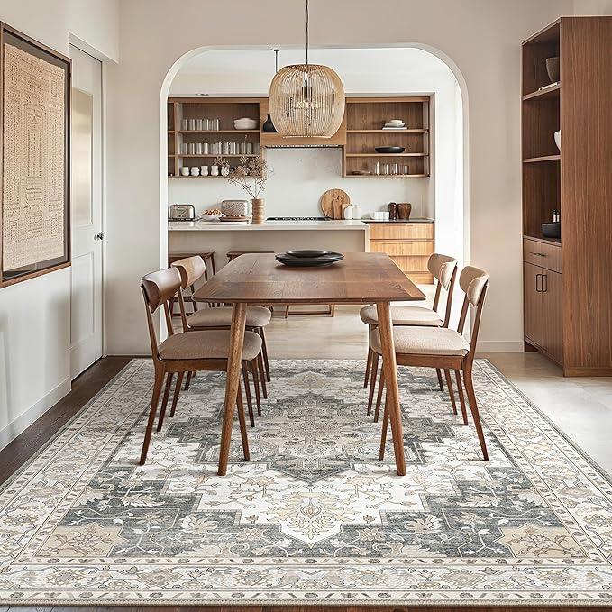 GENIMO 5x7 Area Rugs for Living Room, Machine Washable Non Slip Vintage Rugs - Image 2