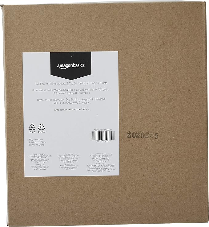 Amazon Basics Tab Dividers for 3 Ring Binder, Two Pocket, Letter Size - Image 7