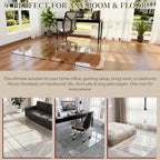 30" x 48" Tempered Glass Office Chair Mat for Carpet & Hardwood Floor, 1/5" Thick Clear Floor Protector Desk Chair Mat with Rounded and Polished Edges