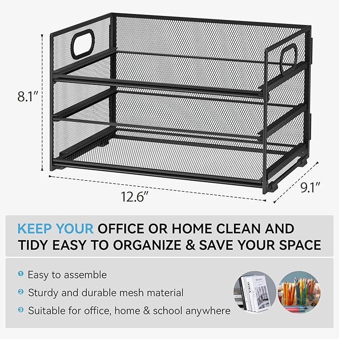 Subekyu 3 Tier Paper Letter Tray Organizer - Image 2
